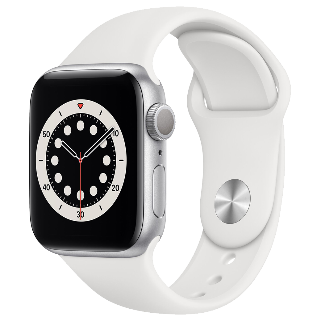 Apple-Watch-Series-6-40mm-Zilver-Aluminium-Wit-Sportband