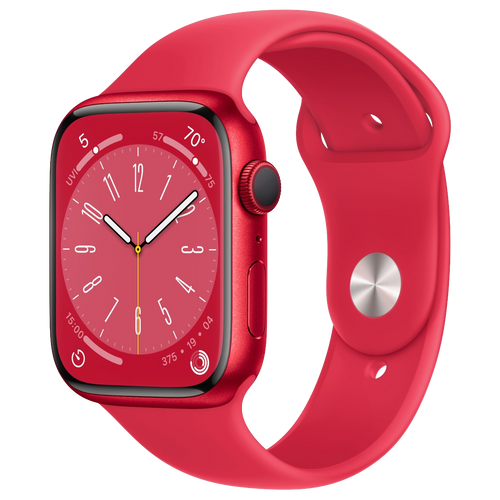 Apple-Watch-Series-8-45mm-Rood-Aluminium-Rood-Sportband