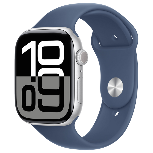 Apple Watch Series 10 46mm - Zilver Aluminium Blauw Sportband