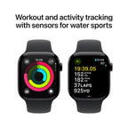 Apple Watch Series 10 42mm - Zwart Aluminium Zwart Sportband
