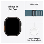 Apple Watch Ultra 3 5G Zwart - Alpine band Lichtblauw