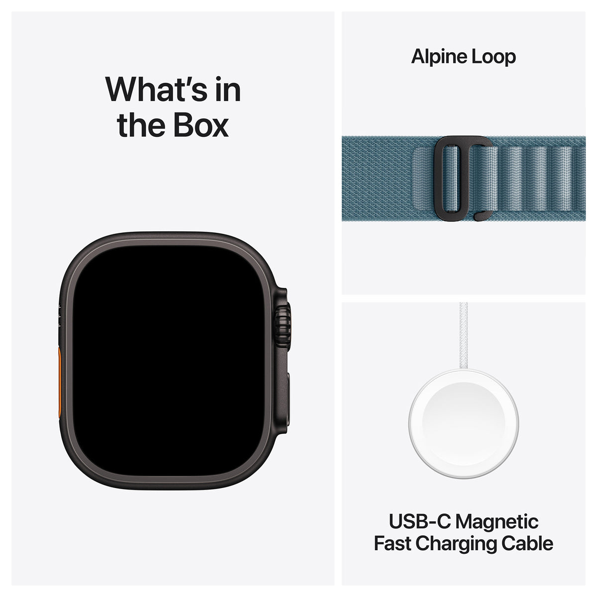 Apple Watch Ultra 3 5G Zwart - Alpine band Lichtblauw