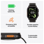 Apple Watch Ultra 3 5G Zwart - Alpine band Lichtblauw