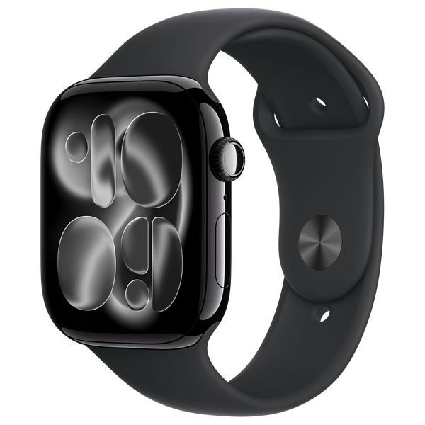 Apple Watch Series 11 46mm - Gitzwart Aluminium Zwart Sportband
