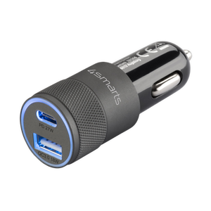Caricabatterie auto 4smarts 27W 2 in 1 USB-A e USB-C ricondizionato