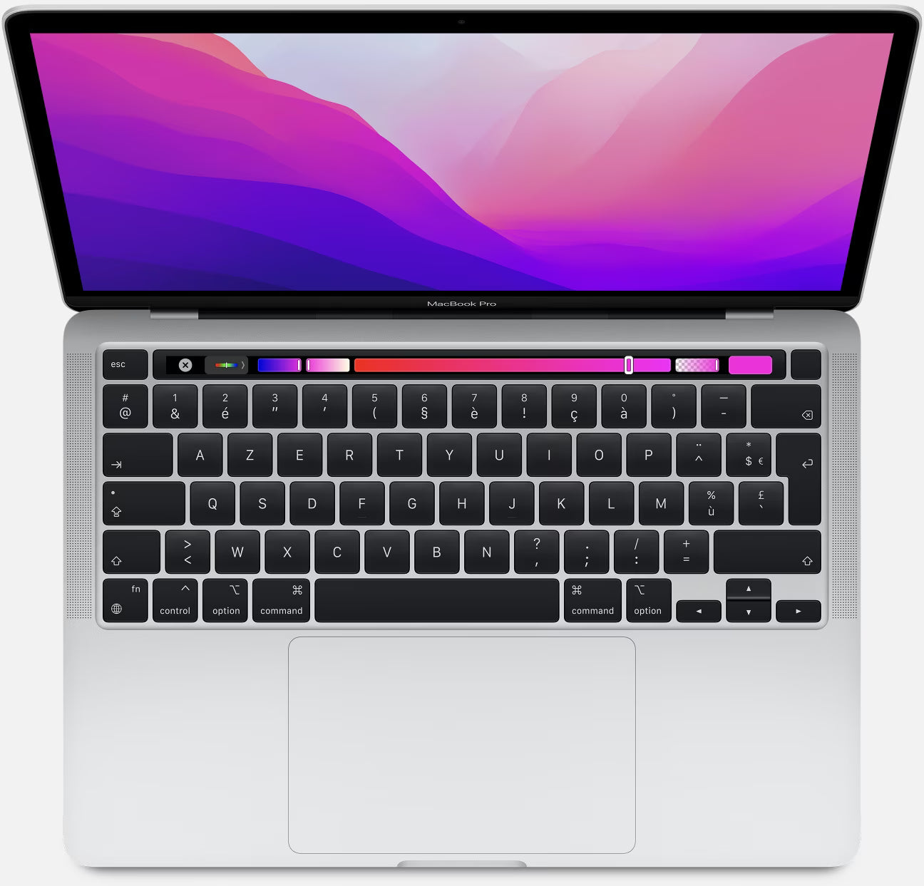 MacBook Pro 13 inch Touchbar M2 8 GB / 256 GB (AZERTY/FRANCESE) argento ricondizionato