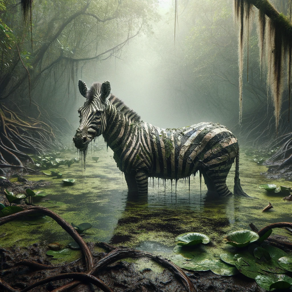 Zebra inzuppata