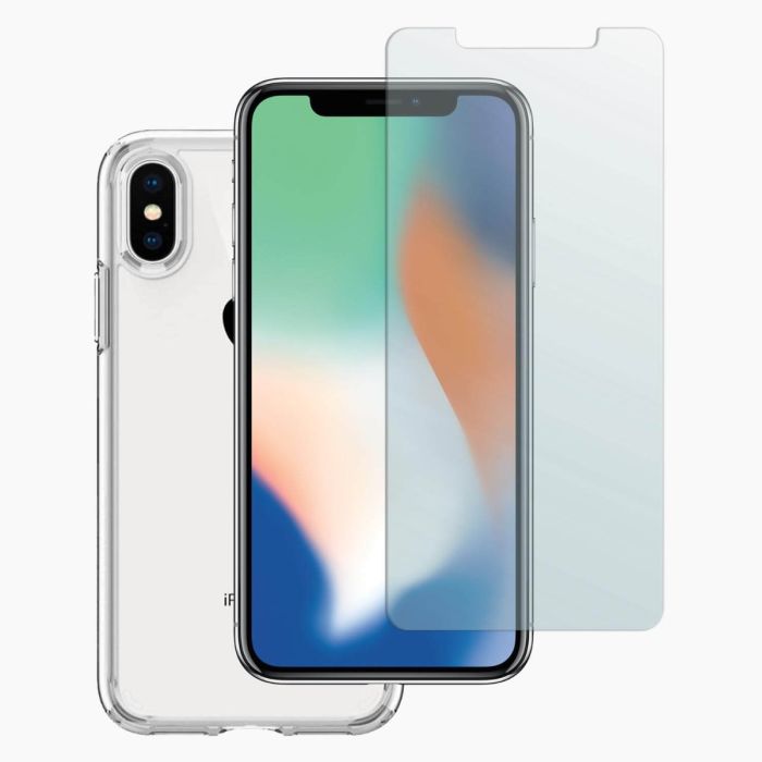 Custodia iPhone + Screenprotector iPhone X/XS ricondizionato - Trasparente